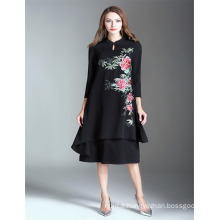 Fashion Summer Wholesale Robe en mousseline de soie à manches longues Robe courte en mousseline de soie